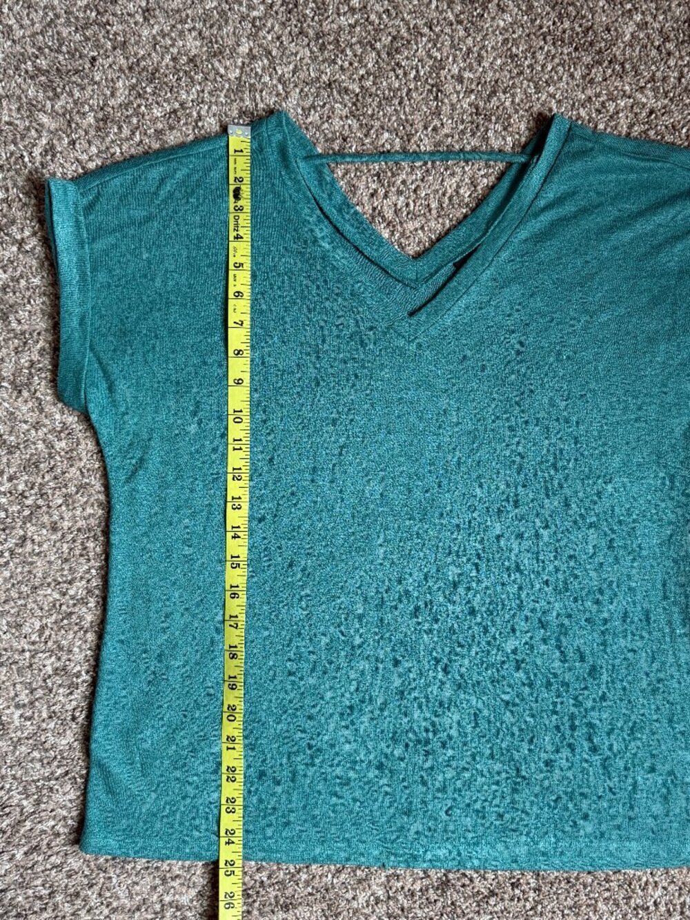 Bobeau Davie Strap Detail Knit Tee, Size Medium, Teal Green - Picture 6 of 10